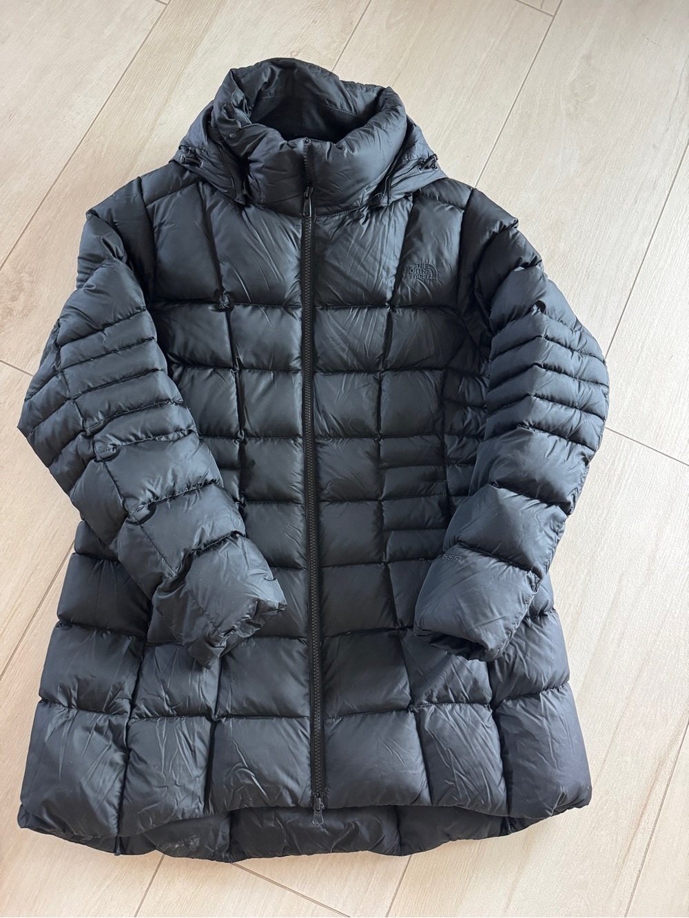The North Face Women's Transit II Black Quilted Down Puffer Coat with Hood